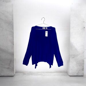 Chico's Women’s Open-Front Velvet Cardigan in Royal Blue Size 3